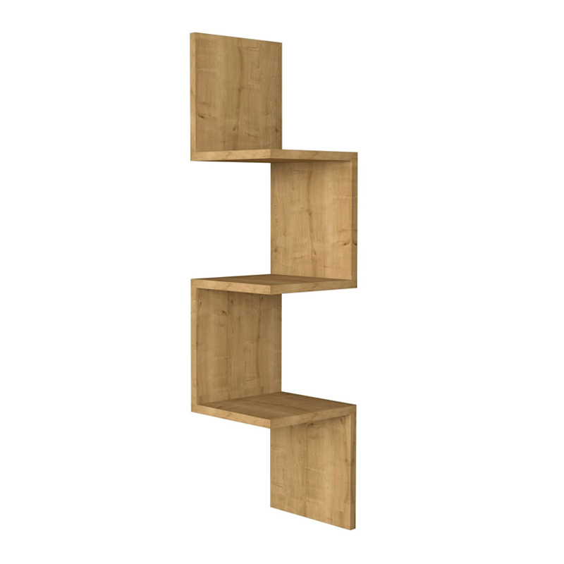 Ραφιέρα τοίχου γωνιακή Zikzak Megapap χρώμα sapphire oak 25x25x105,4εκ. - Image 4
