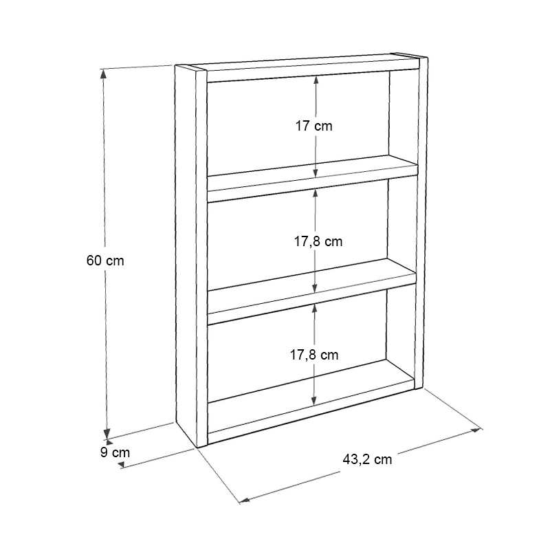 Ραφιέρα τοίχου Prena Megapap χρώμα καρυδί 43,2x9x60εκ. - Image 4
