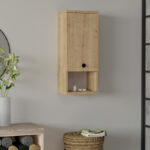 Ντουλάπι μπάνιου επιτοίχιο Mis Megapap χρώμα sapphire oak 30×21,8×71εκ.