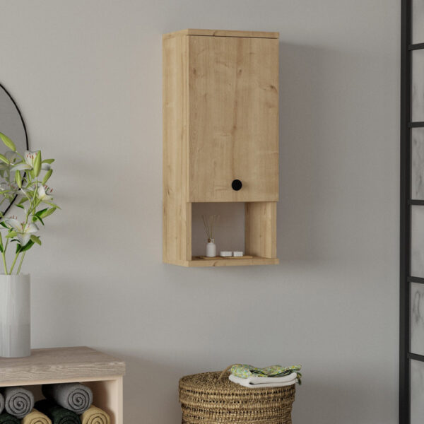 Ντουλάπι μπάνιου επιτοίχιο Mis Megapap χρώμα sapphire oak 30×21,8×71εκ.