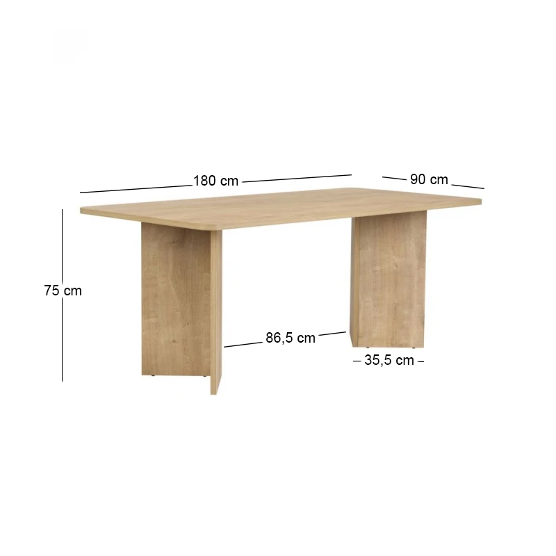 Τραπέζι Linza Megapap χρώμα honey oak 180x90x75εκ. - Image 7