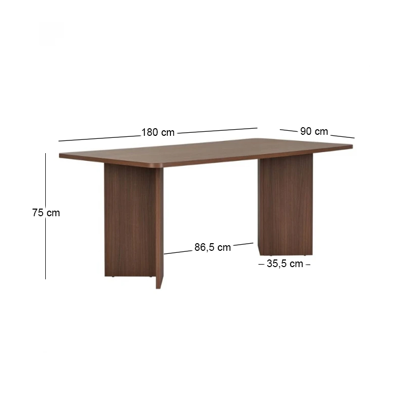 Τραπέζι Linza Megapap χρώμα καρυδί 180x90x75εκ. - Image 8