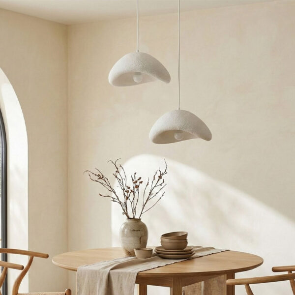 Φωτιστικό οροφής Luna Megapap E27 fiberglass δίφωτο χρώμα λευκό Ø74×115εκ.