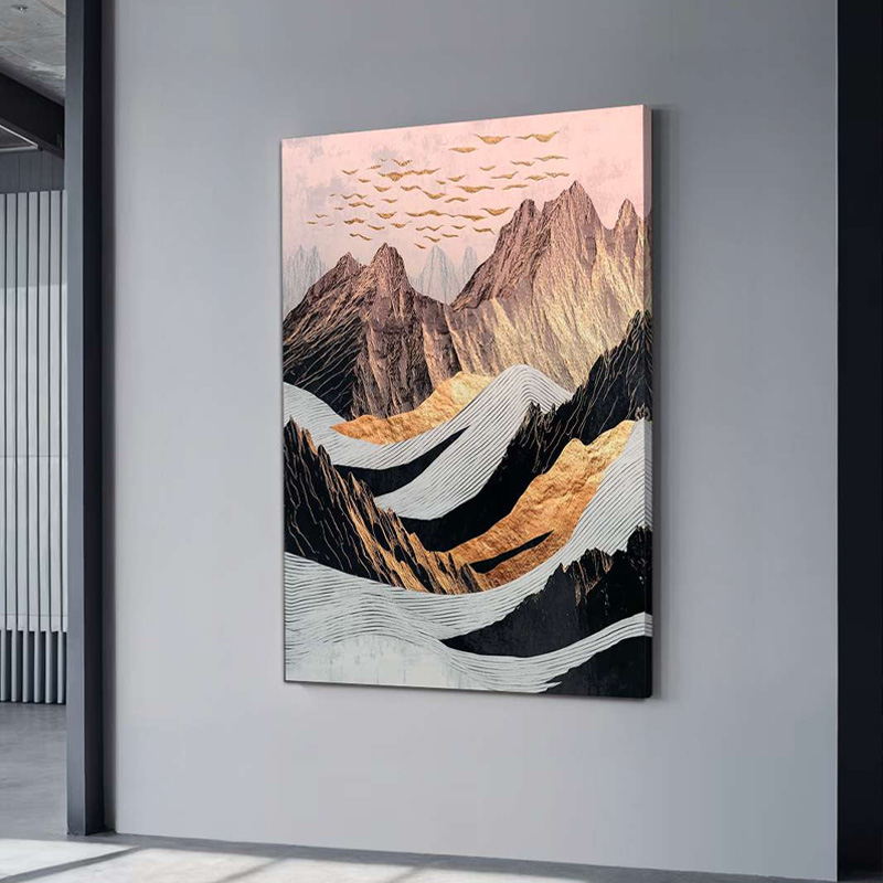 Πίνακας σε καμβά "Abstract Mountain" Megapap ψηφιακής εκτύπωσης 70x100x3εκ. - Image 2