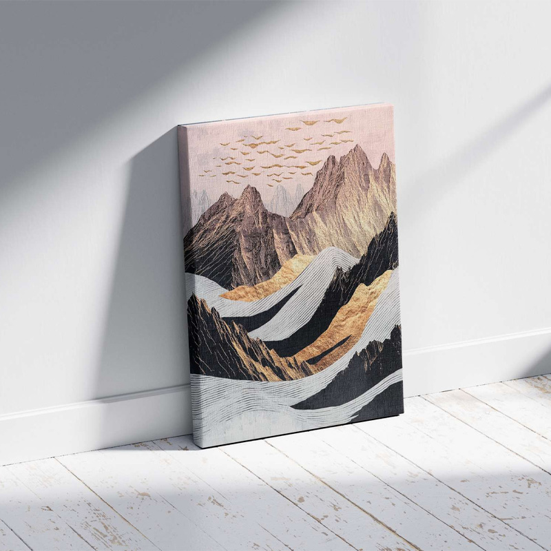 Πίνακας σε καμβά "Abstract Mountain" Megapap ψηφιακής εκτύπωσης 70x100x3εκ. - Image 3