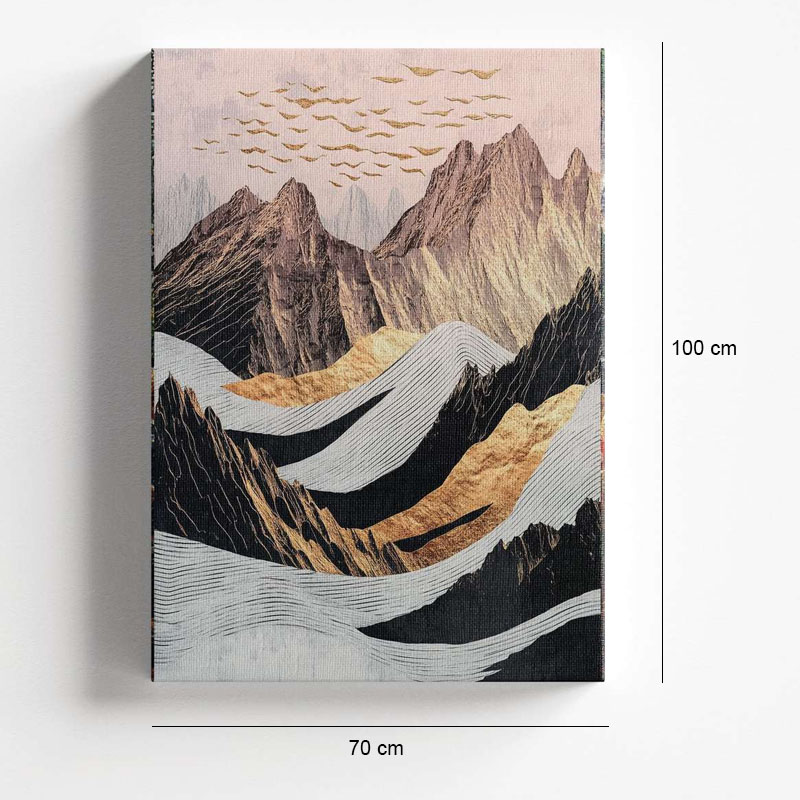 Πίνακας σε καμβά "Abstract Mountain" Megapap ψηφιακής εκτύπωσης 70x100x3εκ. - Image 4