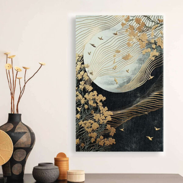 Πίνακας σε καμβά “Golden Moon” Megapap ψηφιακής εκτύπωσης 70x100x3εκ.