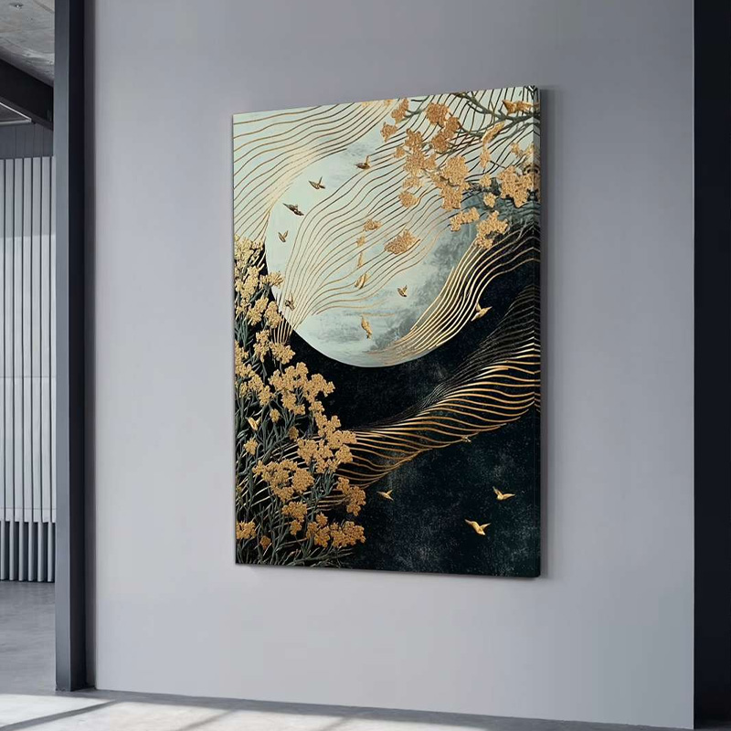 Πίνακας σε καμβά "Golden Moon" Megapap ψηφιακής εκτύπωσης 70x100x3εκ. - Image 2