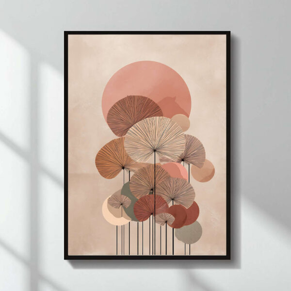 Πίνακας “Pink Leaves” Megapap ψηφιακής εκτύπωσης 50×70εκ.