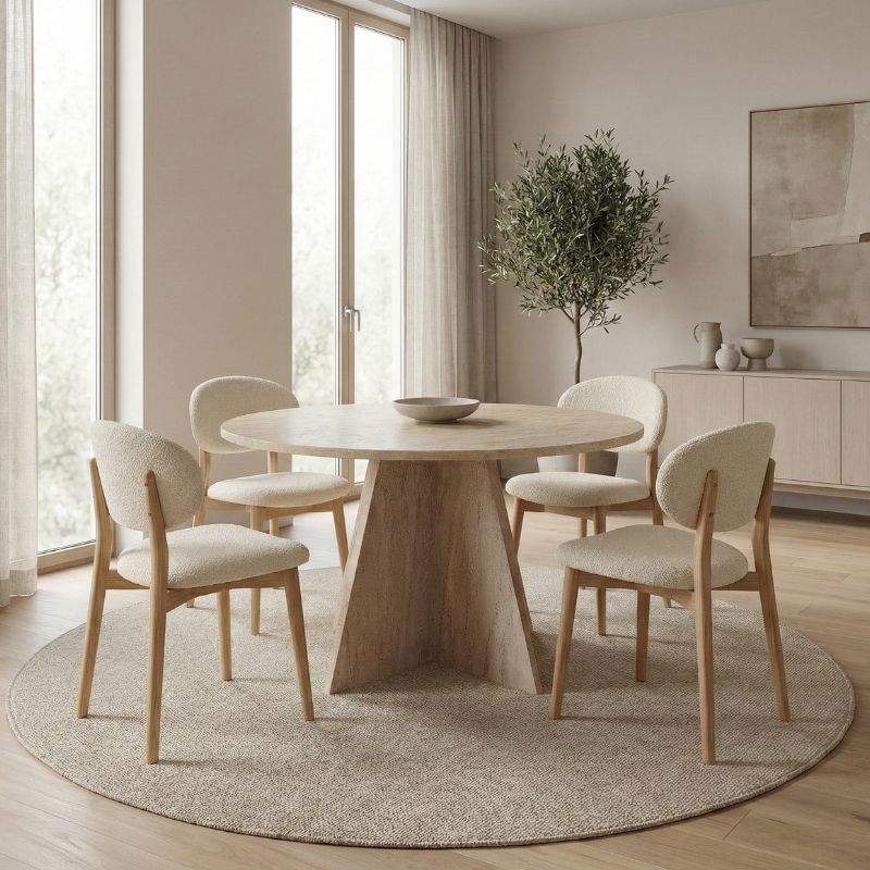 Τραπέζι Virela Megapap χρώμα travertine Ø120x75εκ. - Image 3