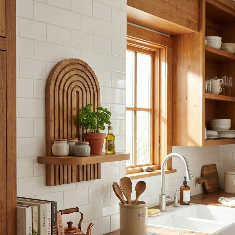 Ραφιέρα τοίχου Artwill Megapap Mdf χρώμα oak 26x13x35εκ. - Image 3