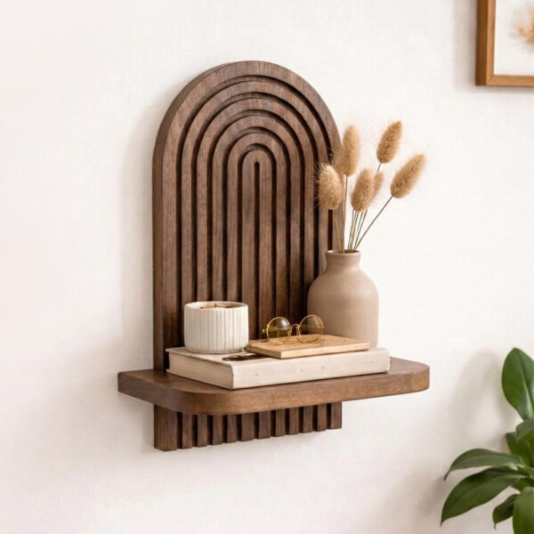 Ραφιέρα τοίχου Artwill Megapap Mdf χρώμα wenge 26x13x35εκ.