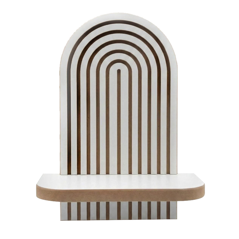 Ραφιέρα τοίχου Artwill Megapap Mdf χρώμα λευκό - oak 26x13x35εκ. - Image 4