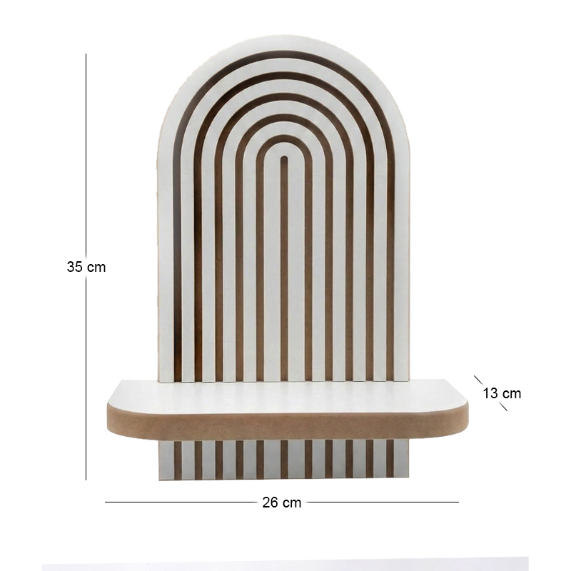 Ραφιέρα τοίχου Artwill Megapap Mdf χρώμα λευκό - oak 26x13x35εκ. - Image 5