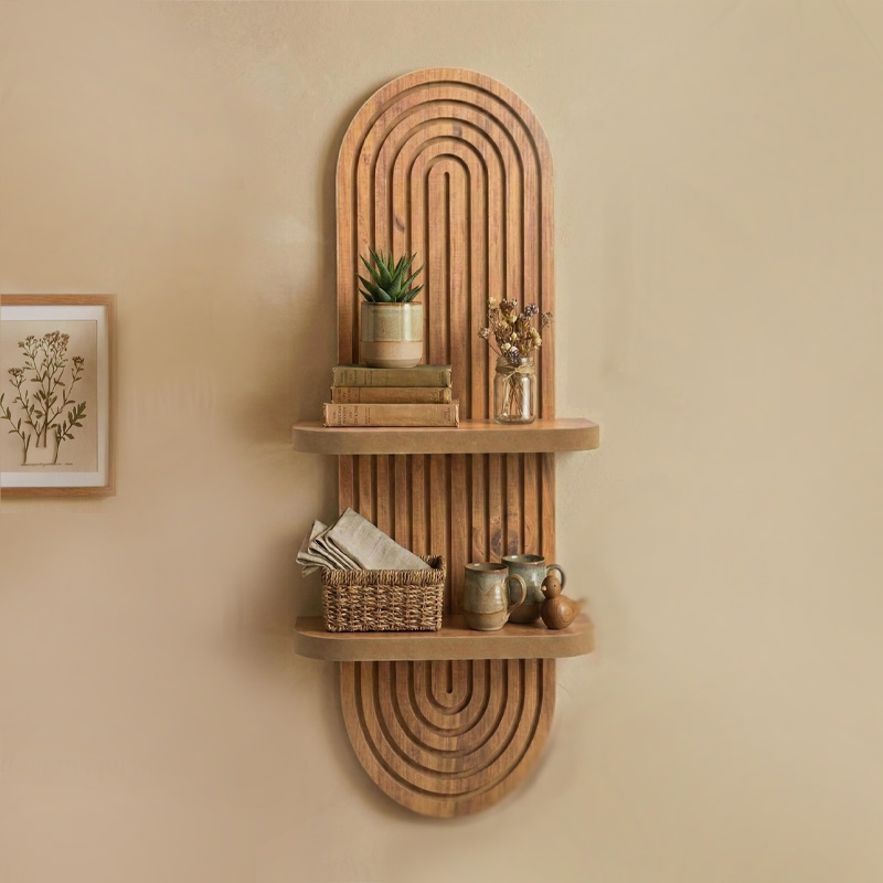 Ραφιέρα τοίχου Artwill Megapap Mdf χρώμα oak 26x13x70εκ. - Image 2