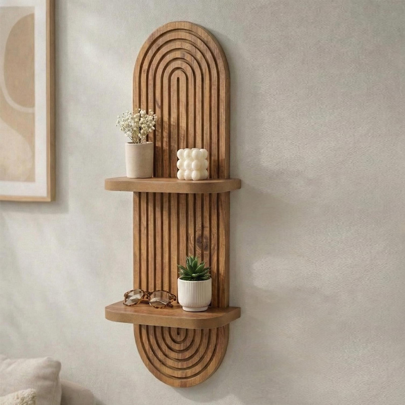 Ραφιέρα τοίχου Artwill Megapap Mdf χρώμα oak 26x13x70εκ. - Image 3