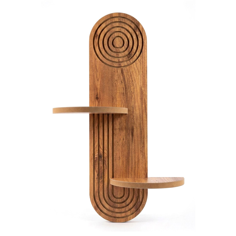 Ραφιέρα τοίχου Artwill Megapap Mdf χρώμα oak 46x13x70εκ. - Image 2