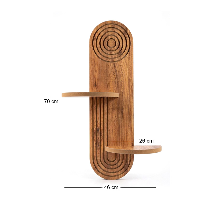 Ραφιέρα τοίχου Artwill Megapap Mdf χρώμα oak 46x13x70εκ. - Image 3