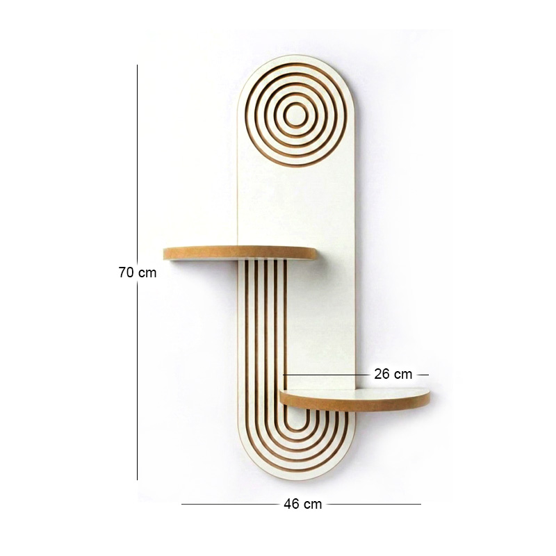 Ραφιέρα τοίχου Artwill Megapap Mdf χρώμα λευκό - oak 46x13x70εκ. - Image 5
