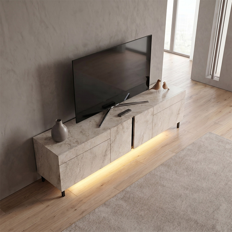 Έπιπλο τηλεόρασης Arlen Megapap με Led Rgb χρώμα travertine 180x32x50εκ. - Image 3