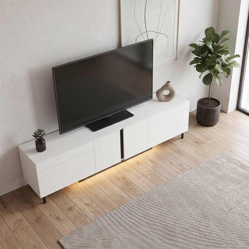 Έπιπλο τηλεόρασης Arlen Megapap με Led Rgb χρώμα λευκό 180x32x50εκ. - Image 3
