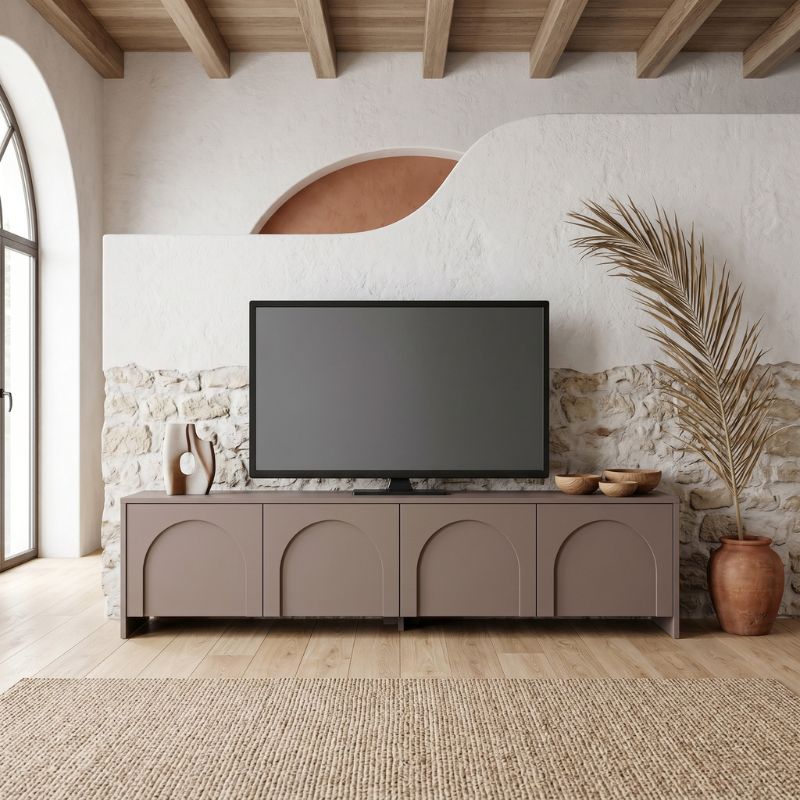 Έπιπλο τηλεόρασης Aurelia Megapap χρώμα μόκα 180x32x45εκ. - Image 2