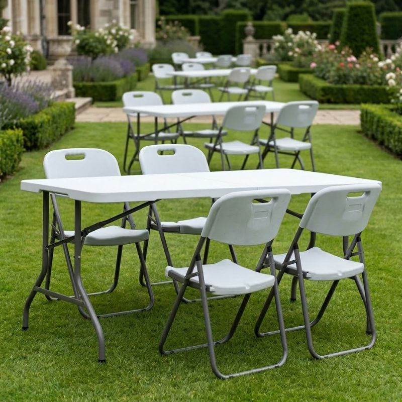 Τραπέζι catering - συνεδρίου Capri Megapap πτυσσόμενο - βαλίτσα χρώμα λευκό του πάγου 152x70x74εκ. - Image 2