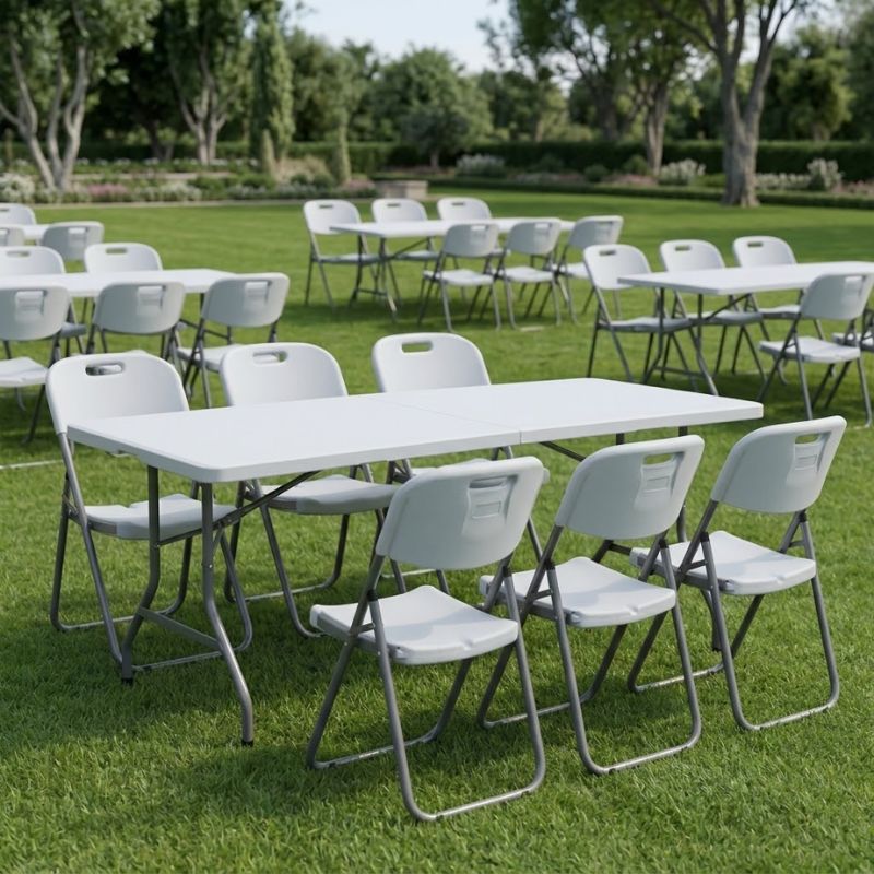 Καρέκλα catering - συνεδρίου Capri Megapap πτυσσόμενη χρώμα λευκό του πάγου 45x50x88εκ. - Image 2