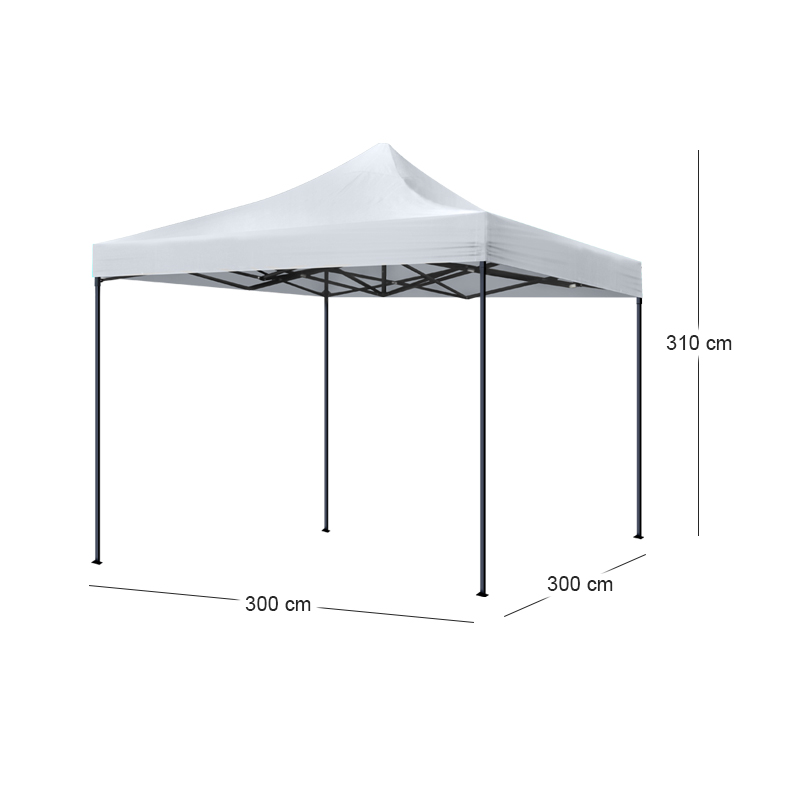 Κιόσκι - Gazebo Bari Megapap πτυσσόμενο μεταλλικός σκελετός - αδιάβροχο ύφασμα χρώμα λευκό 3x3x3,10m. - Image 9