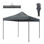 Κιόσκι – Gazebo Bari Megapap πτυσσόμενο μεταλλικός σκελετός – αδιάβροχο ύφασμα χρώμα γκρι 3x3x3,10m.
