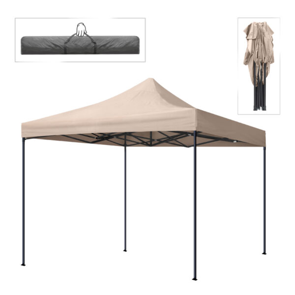 Κιόσκι – Gazebo Bari Megapap πτυσσόμενο μεταλλικός σκελετός – αδιάβροχο ύφασμα χρώμα της άμμου 3x3x3,10m.