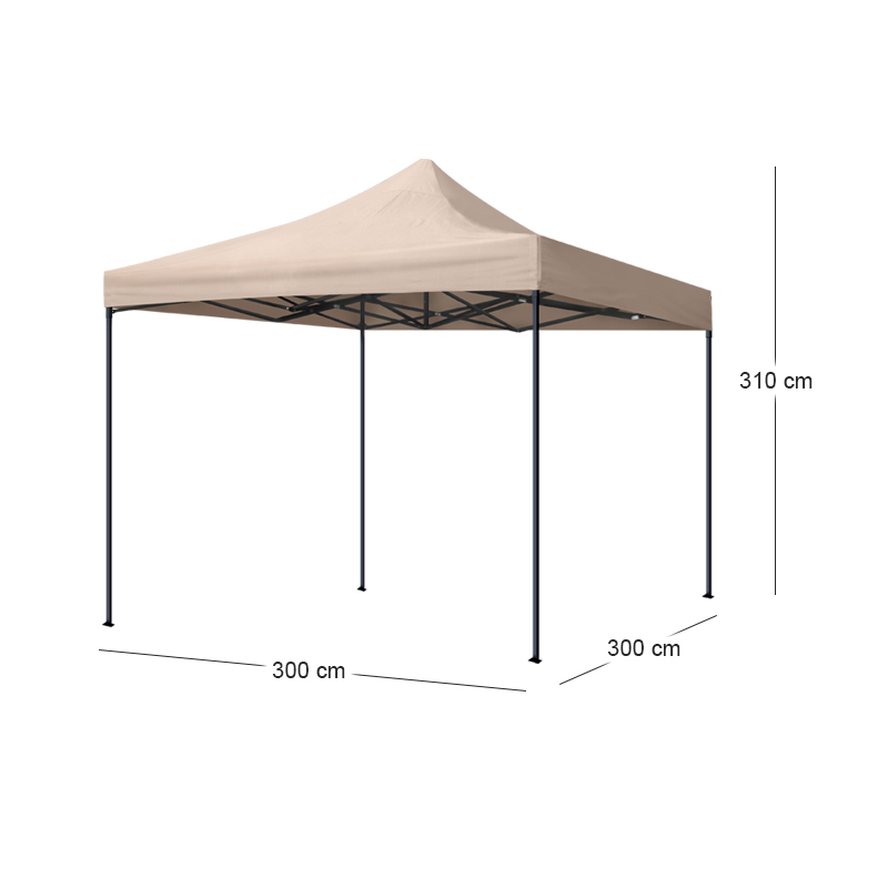 Κιόσκι - Gazebo Bari Megapap πτυσσόμενο μεταλλικός σκελετός - αδιάβροχο ύφασμα χρώμα της άμμου 3x3x3,10m. - Image 9