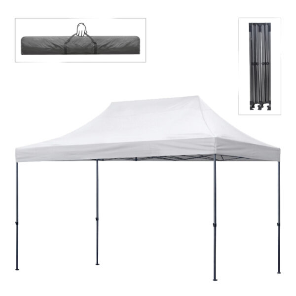 Κιόσκι – Gazebo Bari Megapap πτυσσόμενο μεταλλικός σκελετός – αδιάβροχο ύφασμα χρώμα λευκό 3×4,5×3,20m.