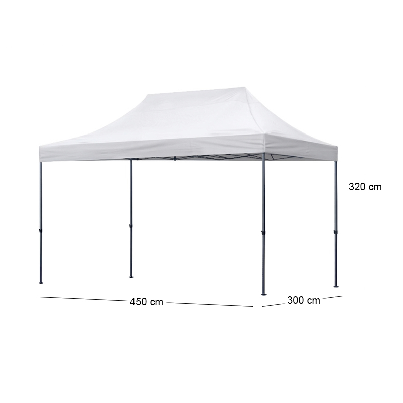 Κιόσκι - Gazebo Bari Megapap πτυσσόμενο μεταλλικός σκελετός - αδιάβροχο ύφασμα χρώμα λευκό 3x4,5x3,20m. - Image 9