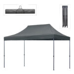 Κιόσκι – Gazebo Bari Megapap πτυσσόμενο μεταλλικός σκελετός – αδιάβροχο ύφασμα χρώμα γκρι 3×4,5×3,20m.