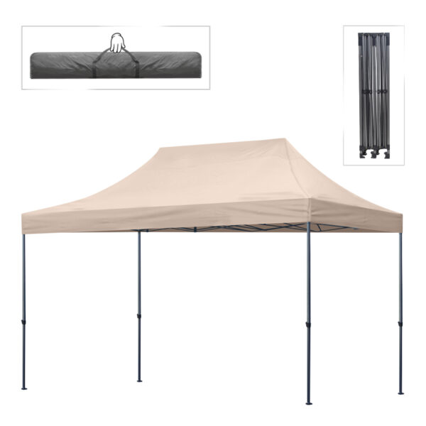 Κιόσκι – Gazebo Bari Megapap πτυσσόμενο μεταλλικός σκελετός – αδιάβροχο ύφασμα χρώμα της άμμου 3×4,5×3,20m.