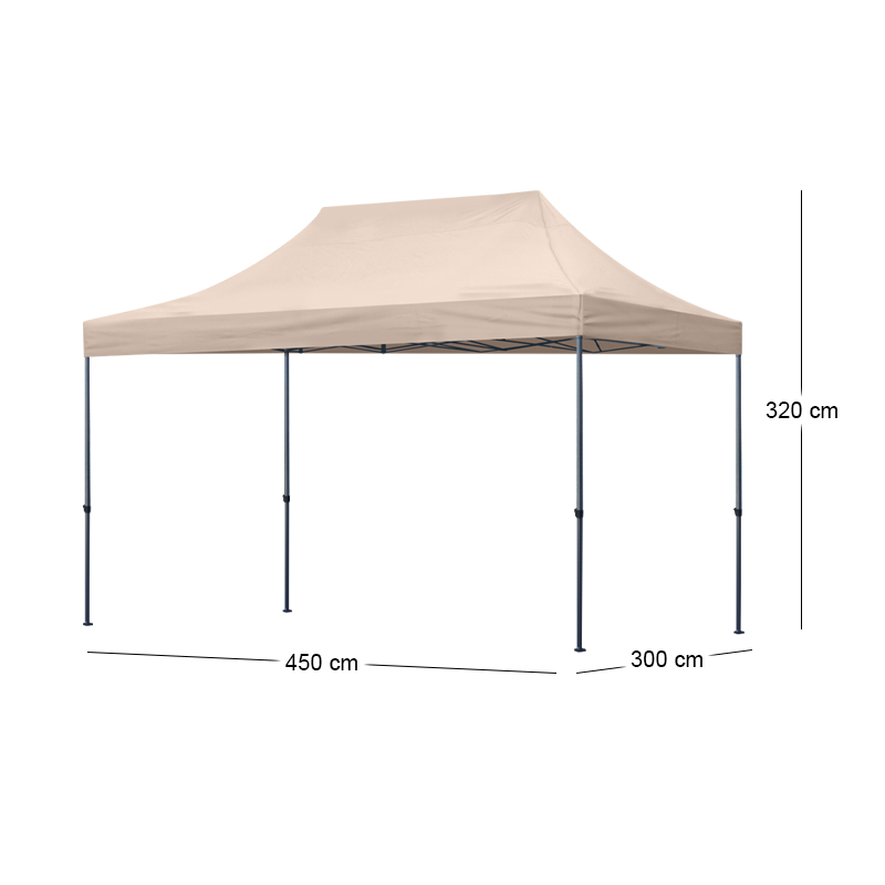 Κιόσκι - Gazebo Bari Megapap πτυσσόμενο μεταλλικός σκελετός - αδιάβροχο ύφασμα χρώμα της άμμου 3x4,5x3,20m. - Image 9