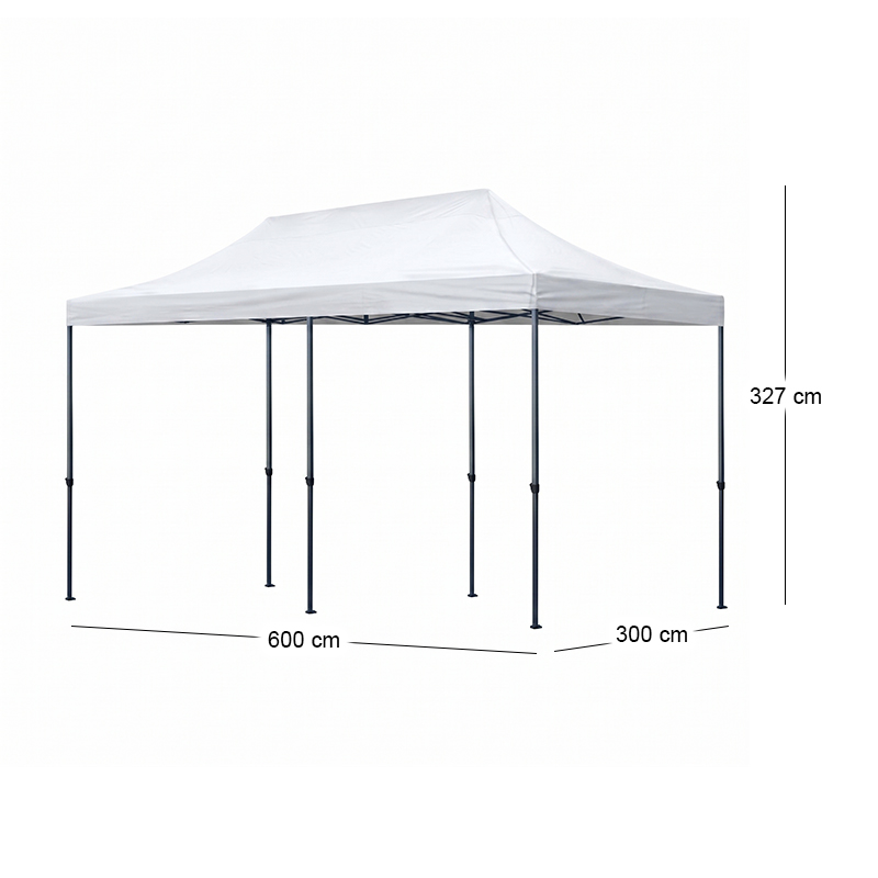 Κιόσκι - Gazebo Bari Megapap πτυσσόμενο μεταλλικός σκελετός - αδιάβροχο ύφασμα χρώμα λευκό 3x6x3,27m. - Image 9