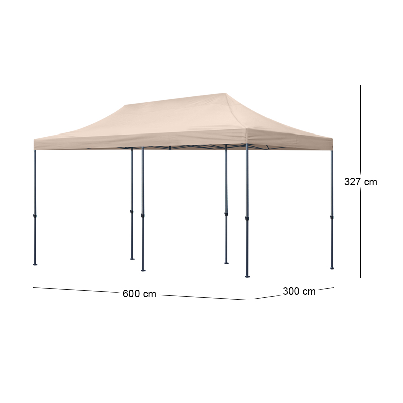 Κιόσκι - Gazebo Bari Megapap πτυσσόμενο μεταλλικός σκελετός - αδιάβροχο ύφασμα χρώμα της άμμου 3x6x3,27m. - Image 9