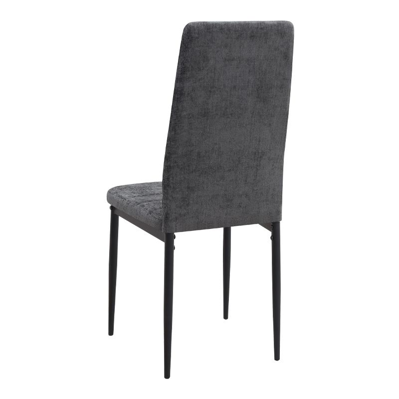 Σετ τραπεζαρία 5τμχ Roger - Rosa Megapap Mdf - ύφασμα χρώμα σκούρο γκρι σκυροδέματος - γκρι 120x70x75εκ. - Image 3