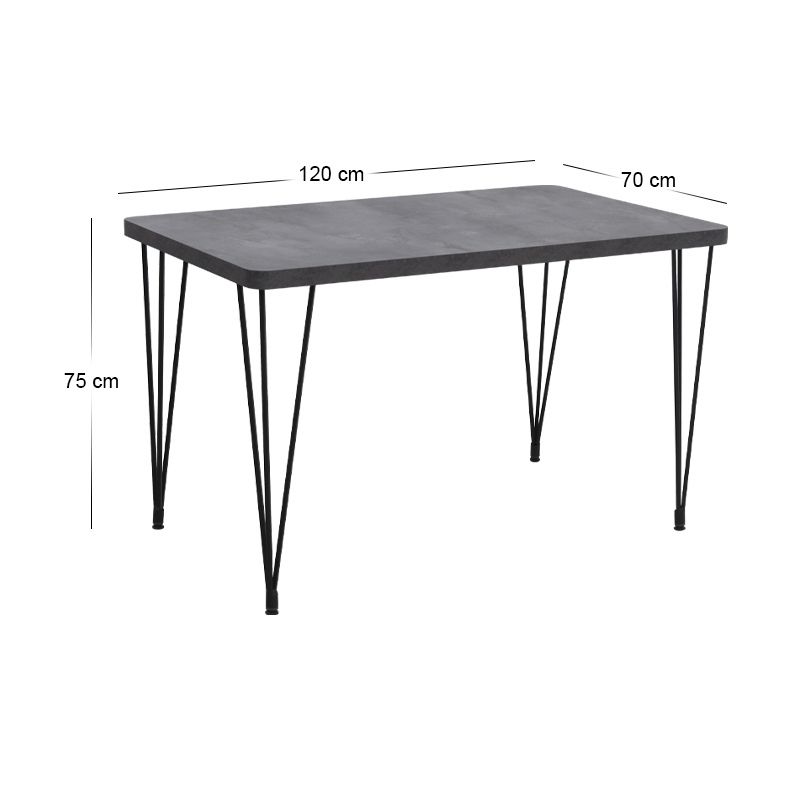 Σετ τραπεζαρία 5τμχ Roger - Christy Megapap Mdf - ύφασμα χρώμα σκούρο γκρι σκυροδέματος - ανθρακί 120x70x75εκ. - Image 7