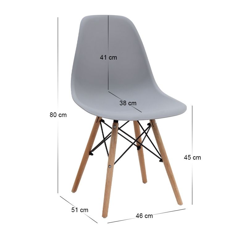 Σετ τραπεζαρία 5τμχ Allos - Nova Megapap χρώμα sapphire oak - γκρι 75x75x77εκ. - Image 5