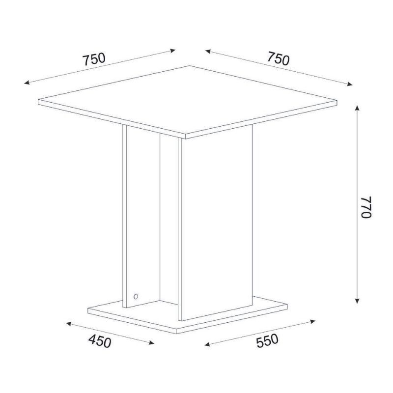 Σετ τραπεζαρία 5τμχ Allos - Viva Megapap χρώμα sapphire oak - μαύρο/φυσικό πόδι 75x75x77εκ. - Image 6