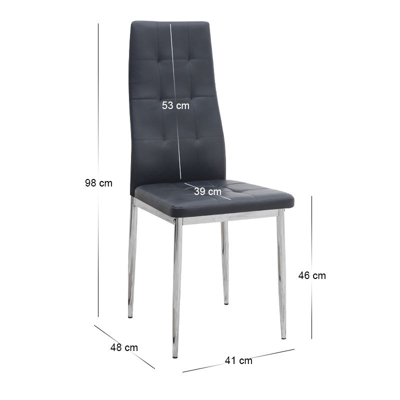 Σετ τραπεζαρία 5τμχ Allos - Rosa Megapap χρώμα sapphire oak - μαύρο/χρωμίου πόδι 75x75x77εκ. - Image 5