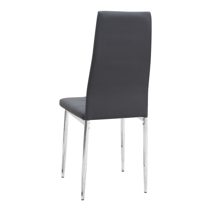 Σετ τραπεζαρία 5τμχ Allos - Rosa Megapap χρώμα sapphire oak - γκρι/χρωμίου πόδι 75x75x77εκ. - Image 3