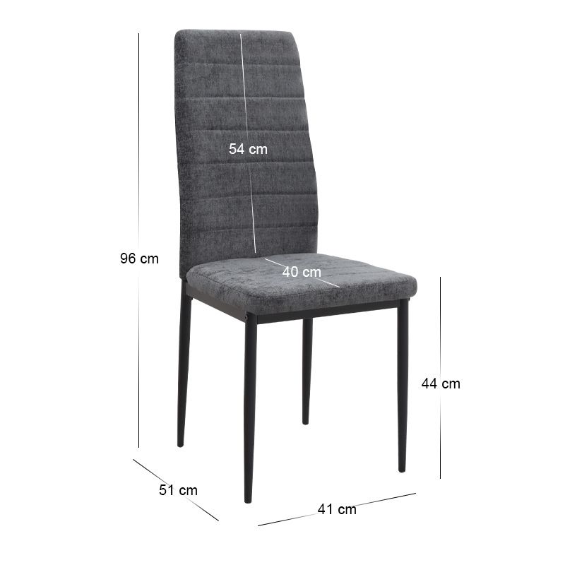 Σετ τραπεζαρία 5τμχ Allos - Rosa Megapap χρώμα sapphire oak - γκρι 75x75x77εκ. - Image 5