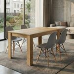Σετ τραπεζαρία 5τμχ Darlen – Nova Megapap χρώμα sapphire oak – γκρι 125x72x74εκ.