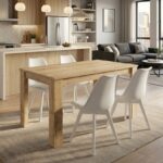 Σετ τραπεζαρία 5τμχ Darlen – Viva Megapap χρώμα sapphire oak – λευκό 125x72x74εκ.