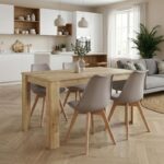 Σετ τραπεζαρία 5τμχ Darlen – Viva Megapap χρώμα sapphire oak – cappuccino 125x72x74εκ.