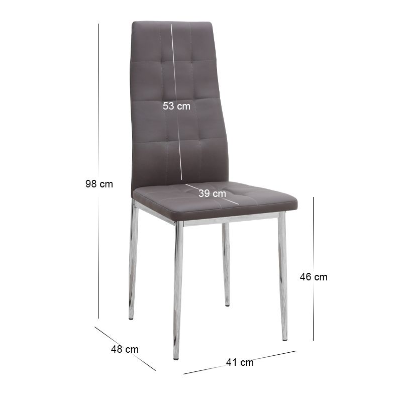 Σετ τραπεζαρία 5τμχ Darlen - Rosa Megapap χρώμα sapphire oak - καφέ/χρωμίου πόδι 125x72x74εκ. - Image 5